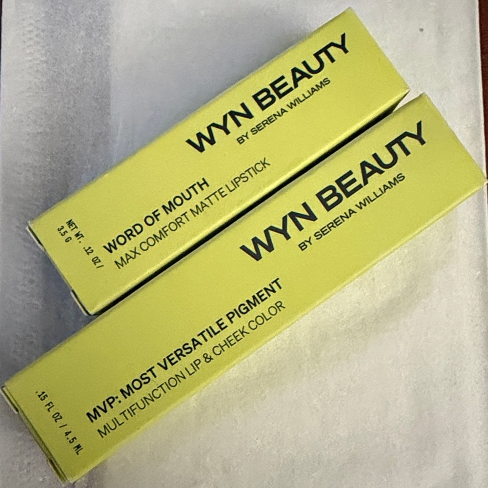 NIB WYN BEAUTY Set of two Word of Mouth Matte Lipstick/Dare & MVP Multi/Advanced